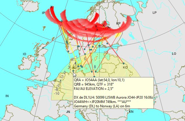 Middle latitude aurora opening