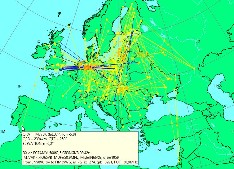 Layer-like Es over Europe.