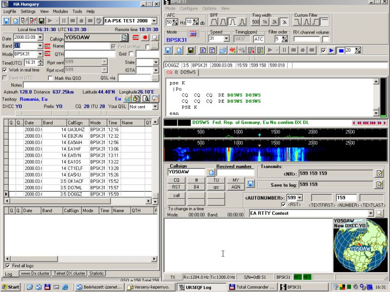 HA6NA was using UR5EQF's communication and logging software in EA PSK Contest 2008