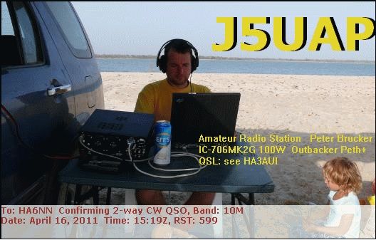 J5UAP op Péter HA3AUI eQSL-je
