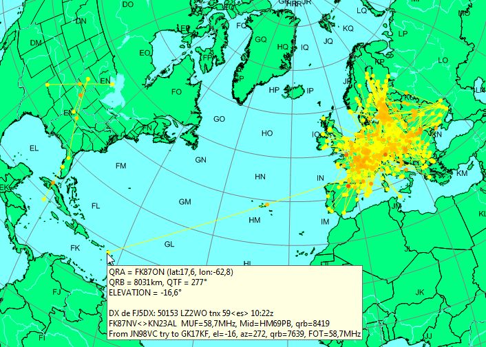 early opening to the West Indies on 6 m