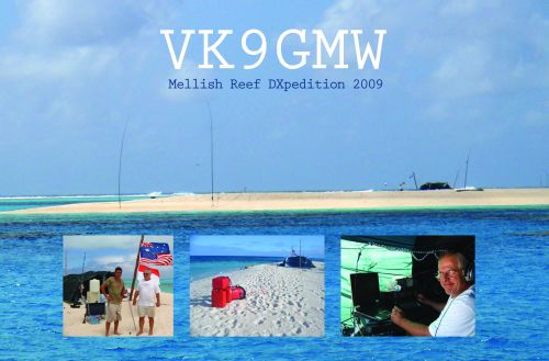 VK9GMW QSL-card fornt side