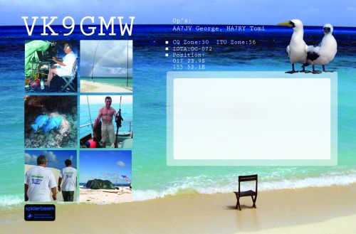 VK9GMW QSL-card rear side