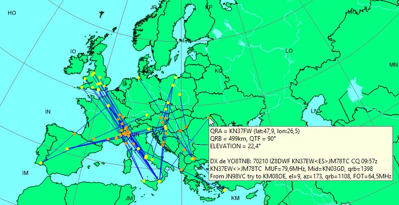 Activity on 70 MHz 1307021040ut