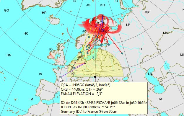 432 Mhz aurora!