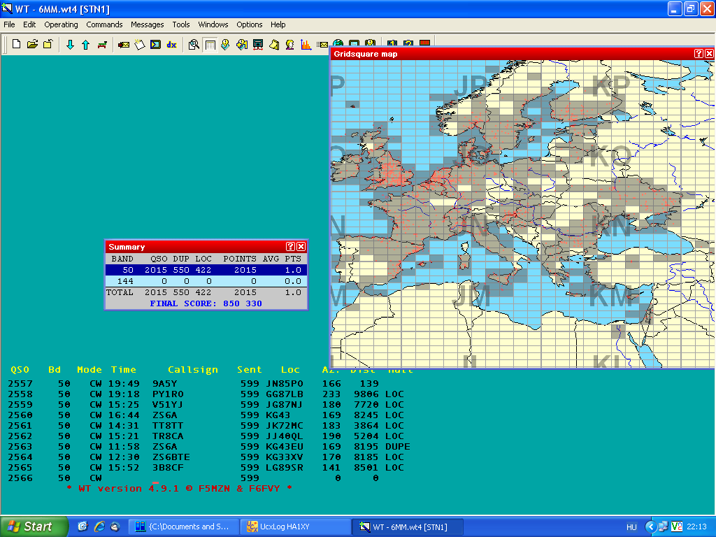 HA1XY's LOG on 26th November 2012