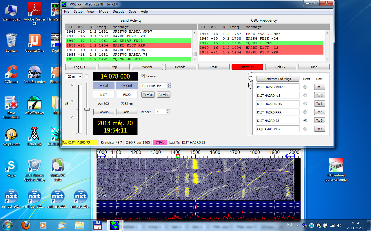 HA2RD's WSJT-X QSO with the author K1JT