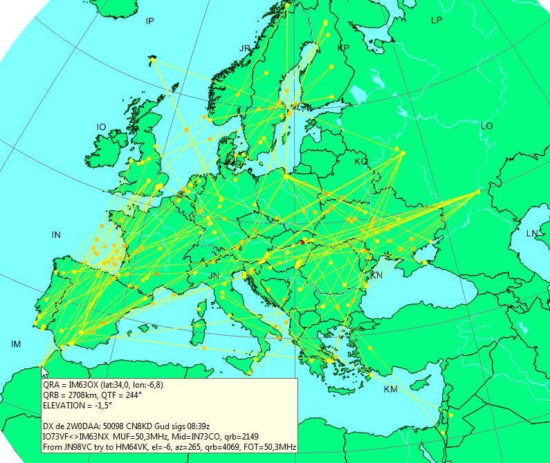 High MUF E-layer above Europe