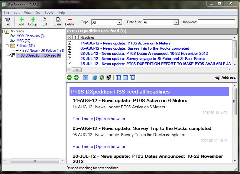 Simple RSS Reader